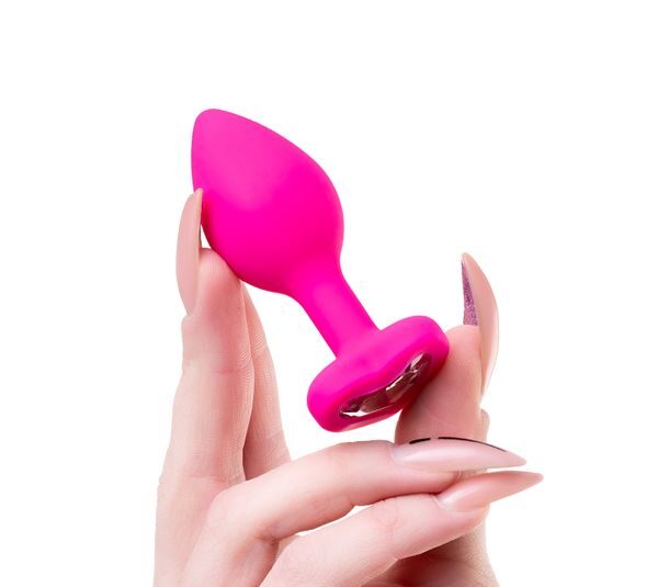Diamond Heart Anal Plug, silikon, pembe, 7 cm, Ø 2 cm, 18 g