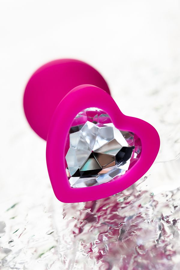 Diamond Heart Anal Plug, silikon, pembe, 7 cm, Ø 2 cm, 18 g - Görsel 6
