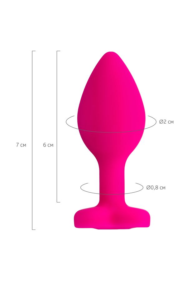 Diamond Heart Anal Plug, silikon, pembe, 7 cm, Ø 2 cm, 18 g - Görsel 7